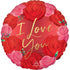 I Love You Roses <br> Gold Script < br> Inflated Balloon